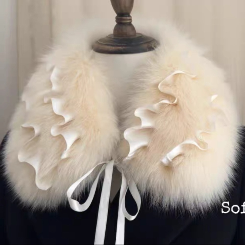 NEW Blumarine Blugirl Fox fur ribbon scarf